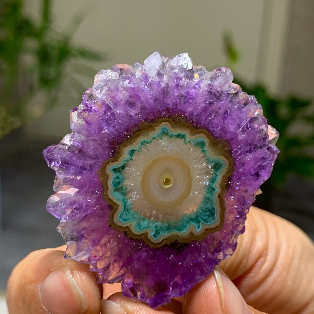 18G Natural high-quality Amethyst agate quartz cluster slice crystal mineral