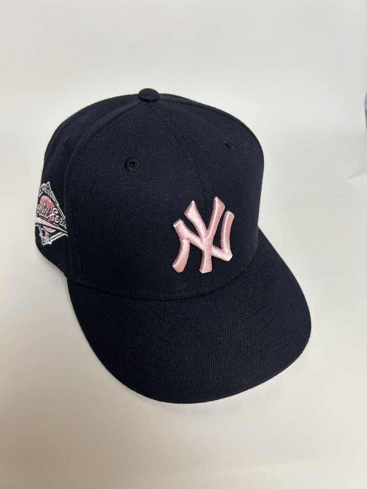 New York Yankees New Era 59Fifty Hat Cap Size 7 1/4 Pink Black 1996 World Series