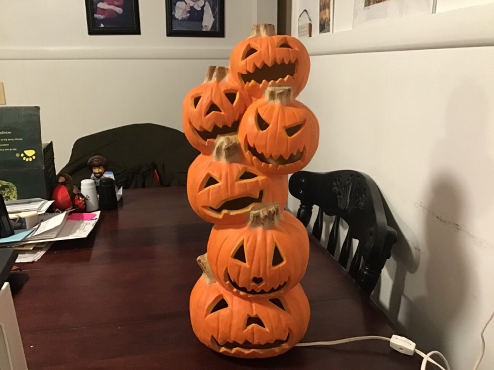 1993 Trendmasters 19 Stacking Lighted Foam Pumpkin Halloween Decor Vintage