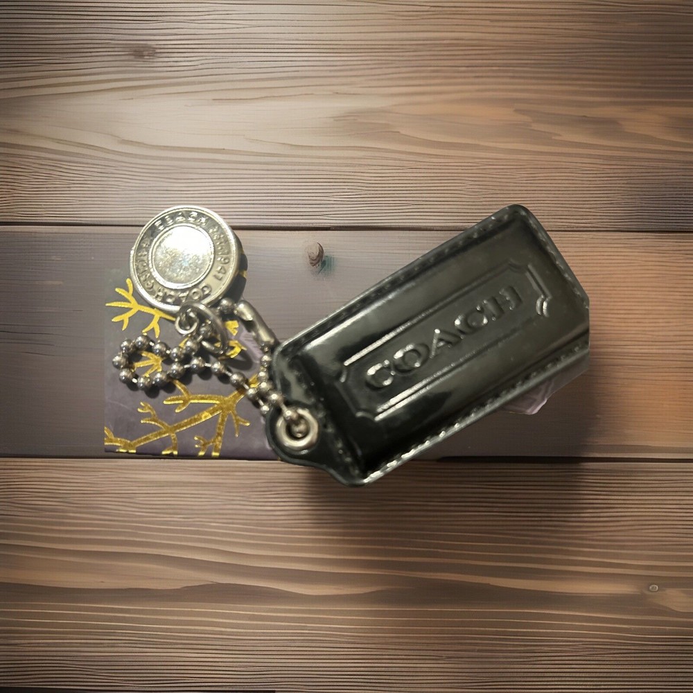 Silver and Black Coach Handbag Charm Accessory  