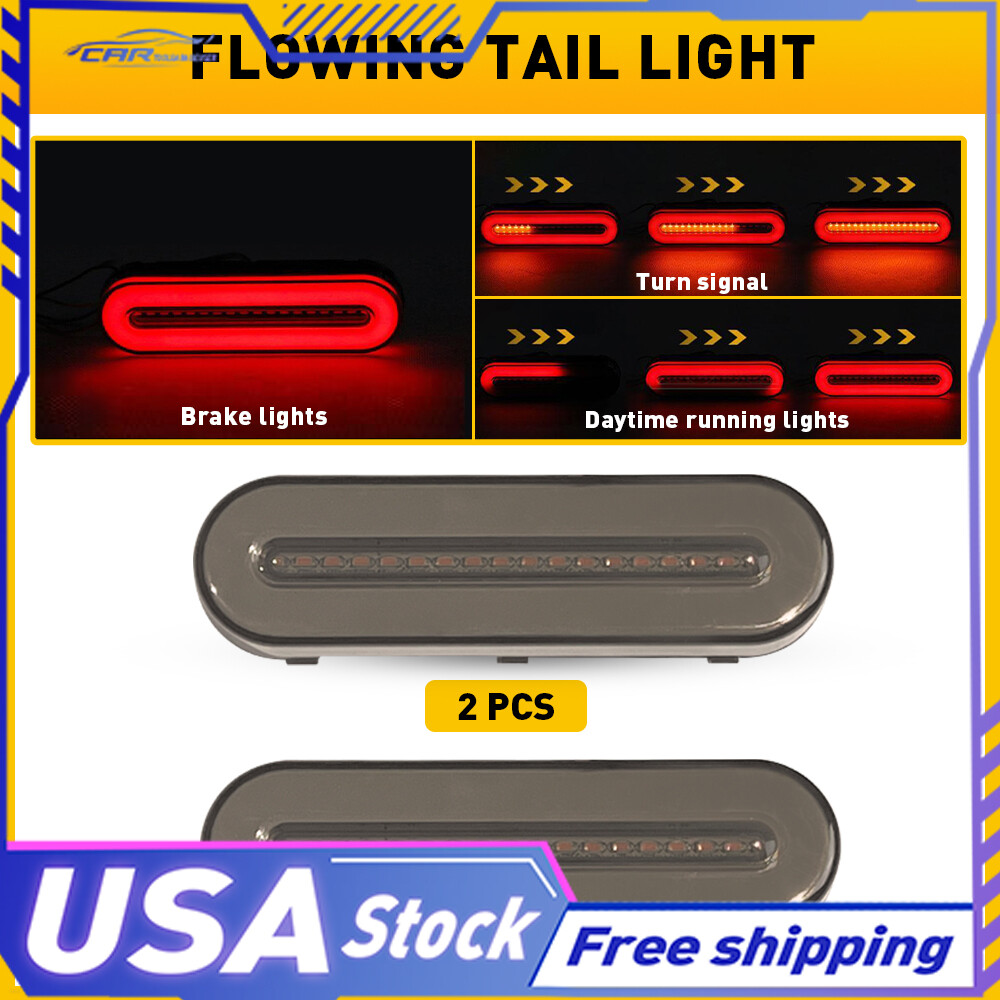 AUXITO LED Red Amber Truck Trailer Flowing Tail Stop Turn Brake Light Waterproof