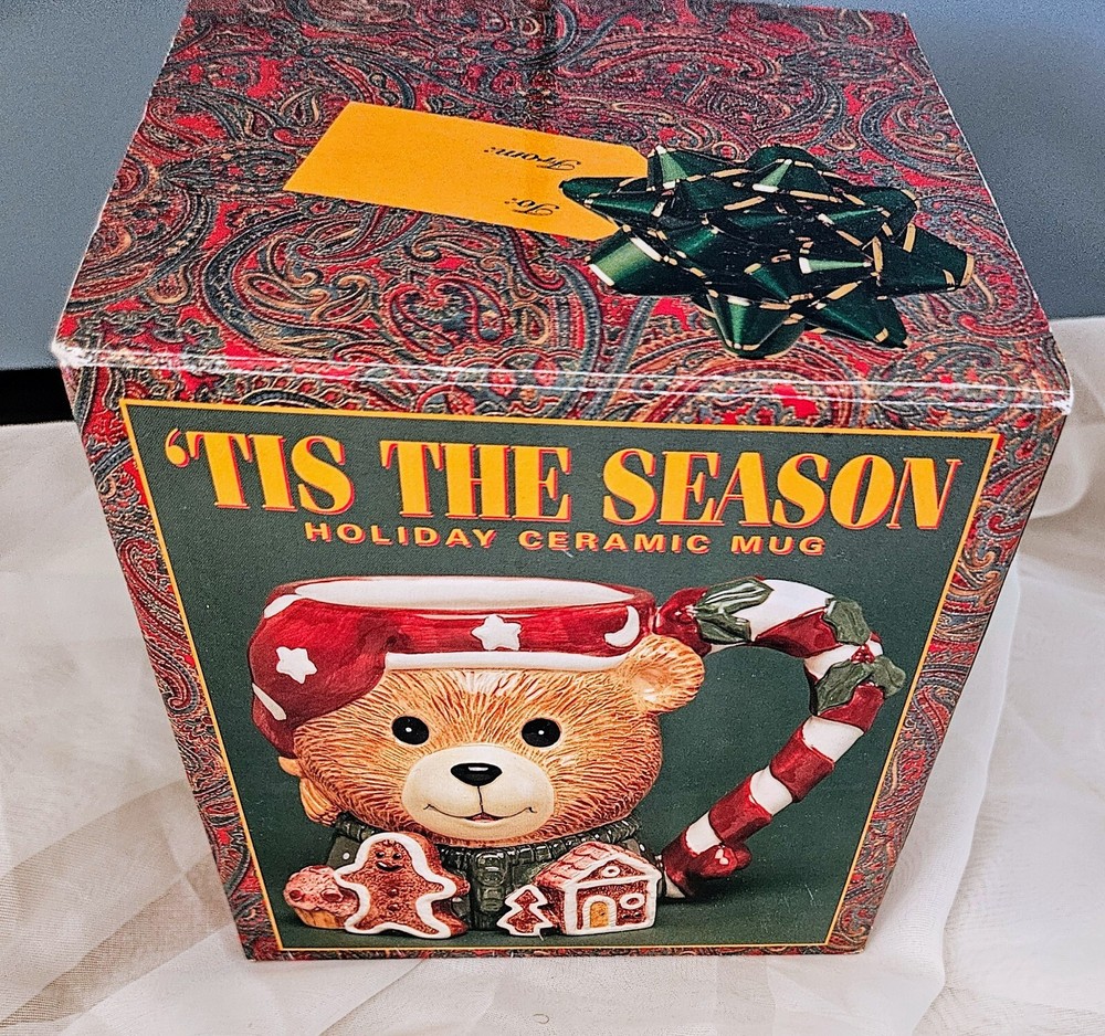 Tis the Season Holiday Snowman with Scarf & Friends 18 Oz Christmas Ceramic Mug New