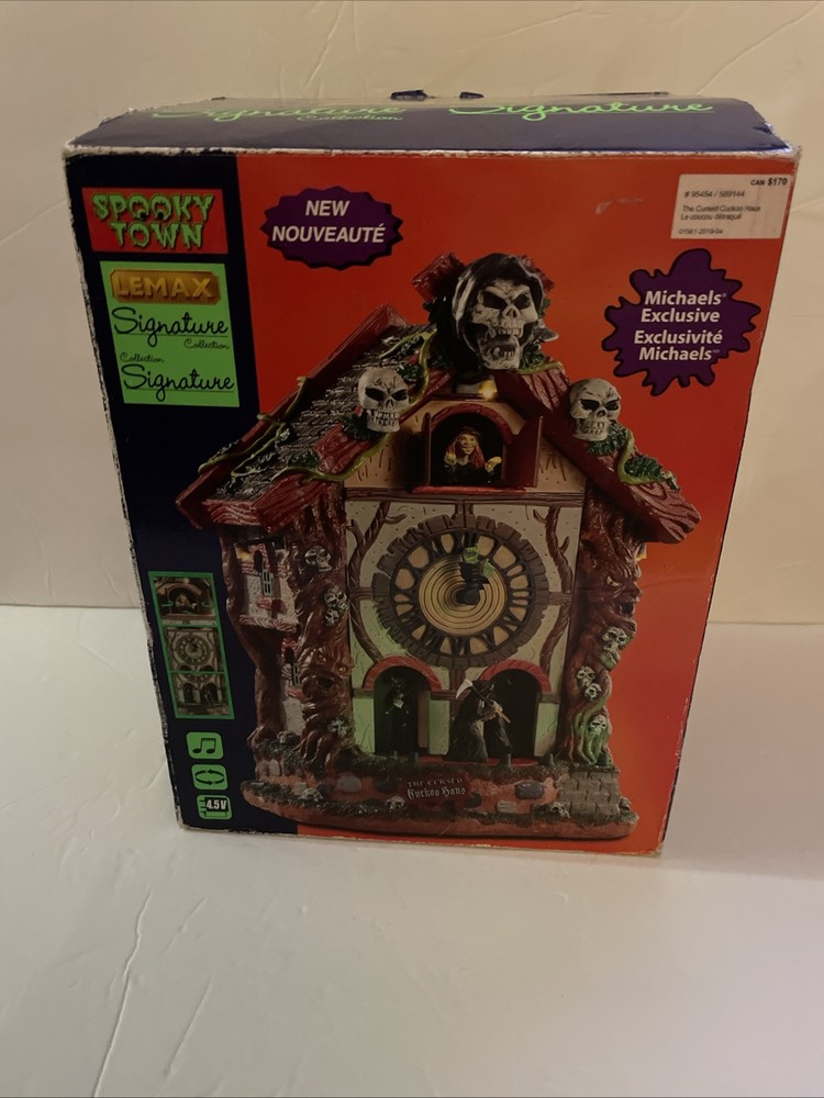 Lemax Spooky Town Cursed Cuckoo Clock Halloween Village 2019 New In Box