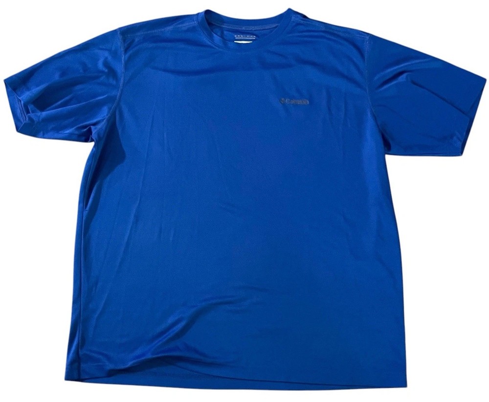 Columbia Men's 2XL Blue T-Shirt Omni Wick Activewear Advanced Evaporation