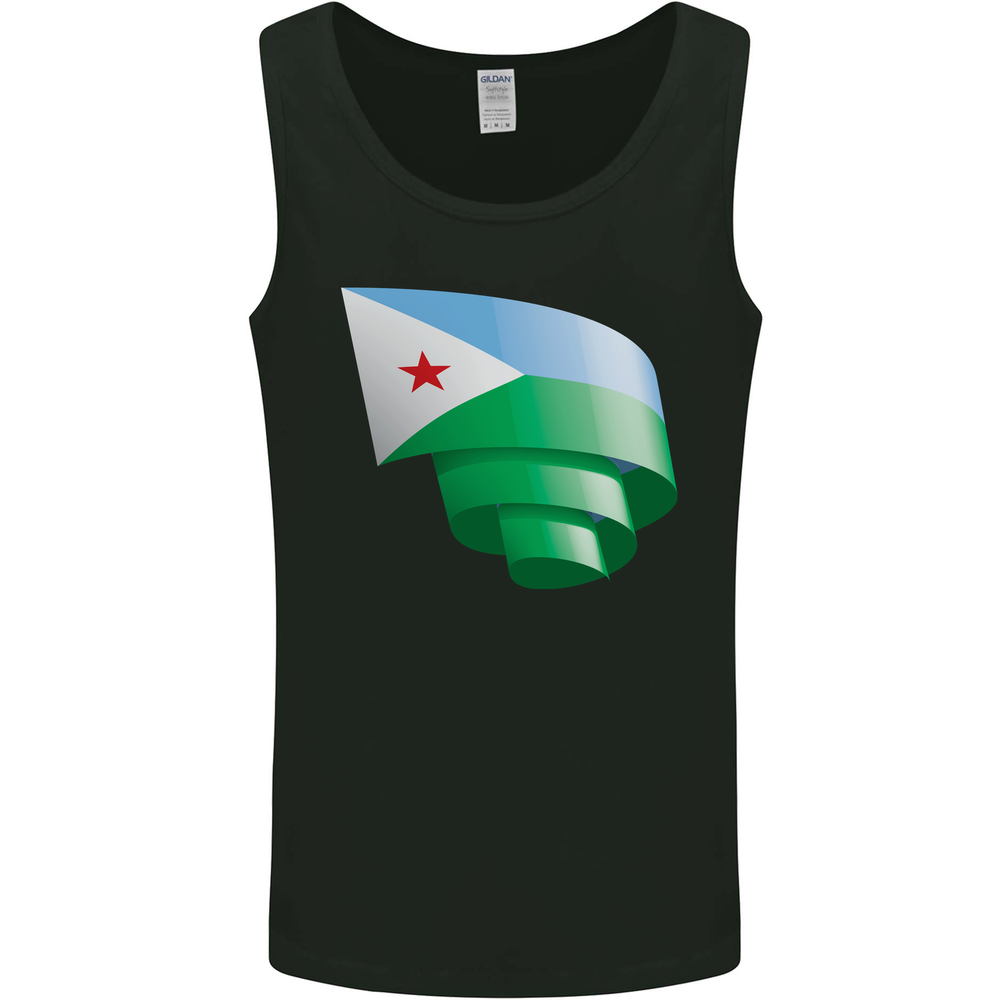 Curled Djibouti Flag Djiboutians Day Football Mens Vest Tank Top