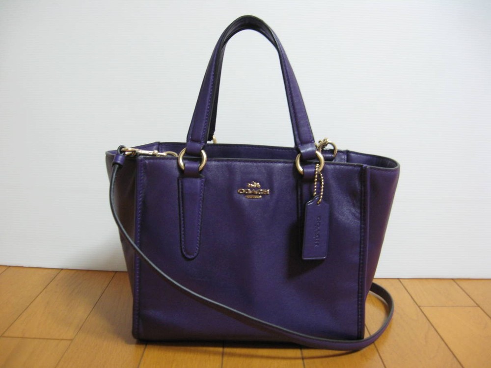 COACH Purple Diagonal Shoulder Bag 2-Way Handbag Style 3353