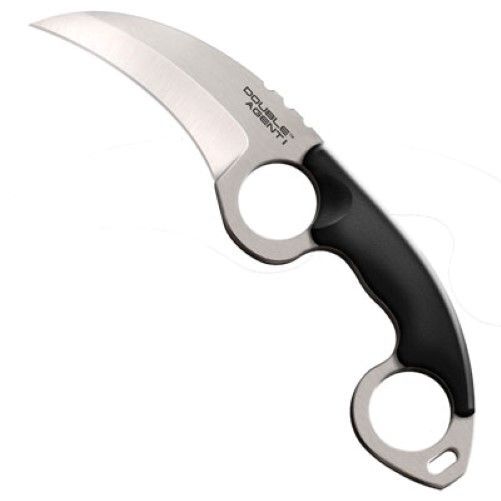 Cold Steel Double Agent I Plain Fixed Karambit Blade Knife Griv-Ex Handle