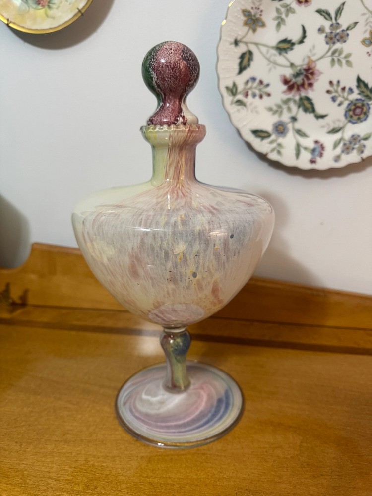 Italian Lavorazione Arte Murano Vase with Stopper
