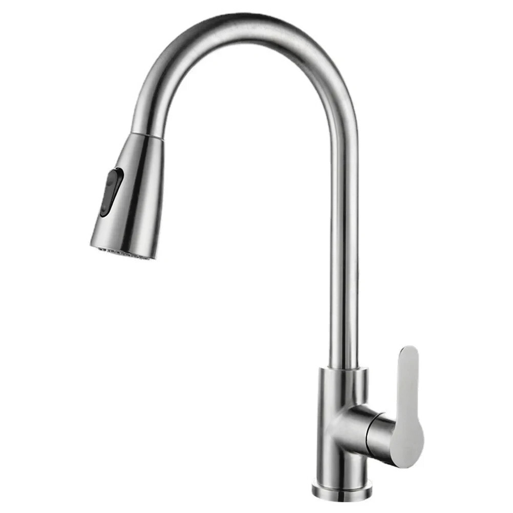 Brushed Nickel Single Handle Pull Down Sprayer Kitchen Sink Faucet