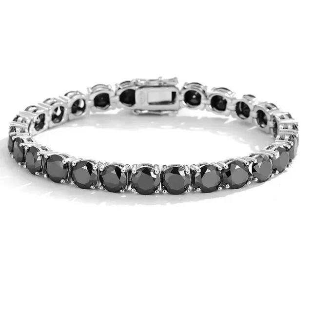 10Ct Round Cut Simulated Diamond Women's Tennis Bracelet 14K White Gold Plated