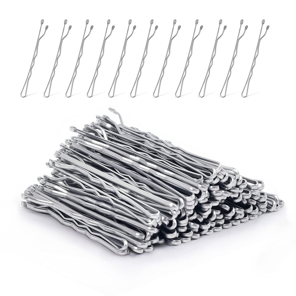Silver Bobby Pins for Gray Hair – 120PCS 2-Inch Hair Pins for Women in Storage Box