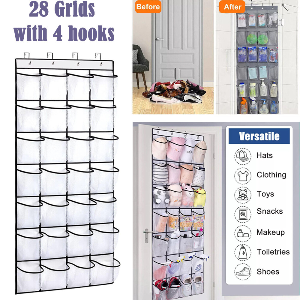 28 Over The Door Shoes Organizer Rack Hanging Storage Holder Hanger Bag Closet