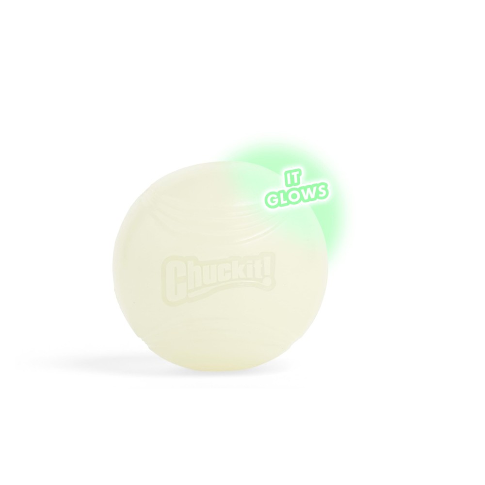 Chuckit Max Glow Ball Dog Toy Large 3 Inch Diameter for dogs 6-100 lbs Pack of 1