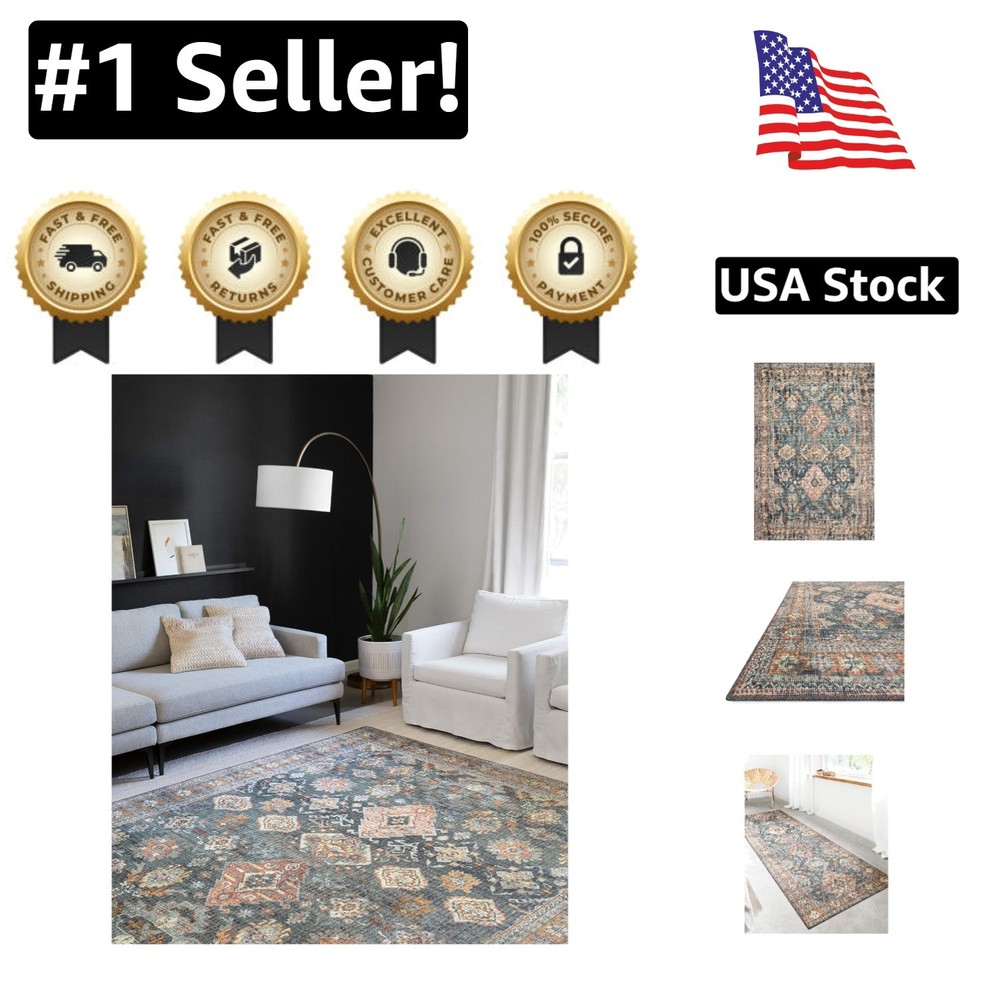 Distressed Sea Rust 6ft Round Area Rug - Stylish Indoor Accent