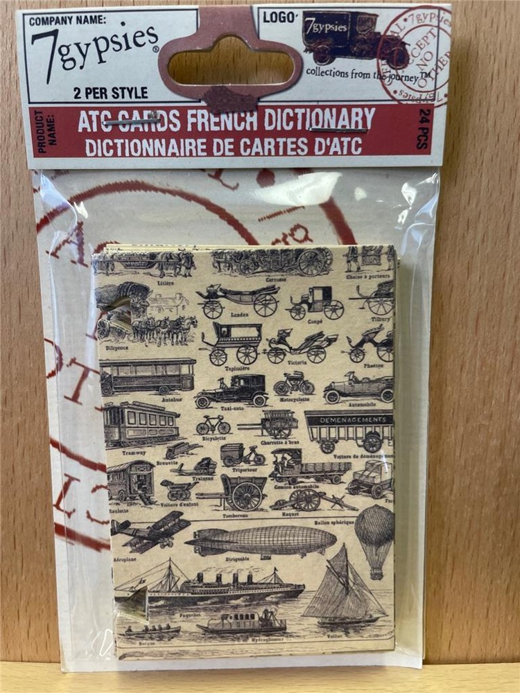 NEW 7GYPSIES Vintage ATC CARDS FRENCH DICTIONARY FOR ATC CAROUSEL