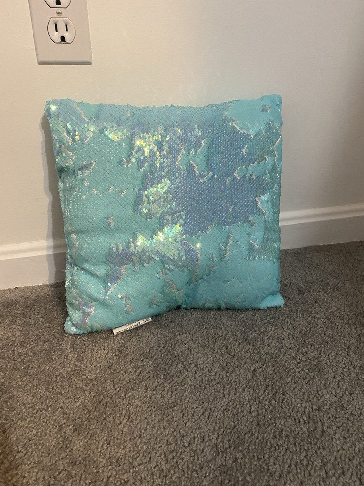 Blue Reversible Sequin Pillow