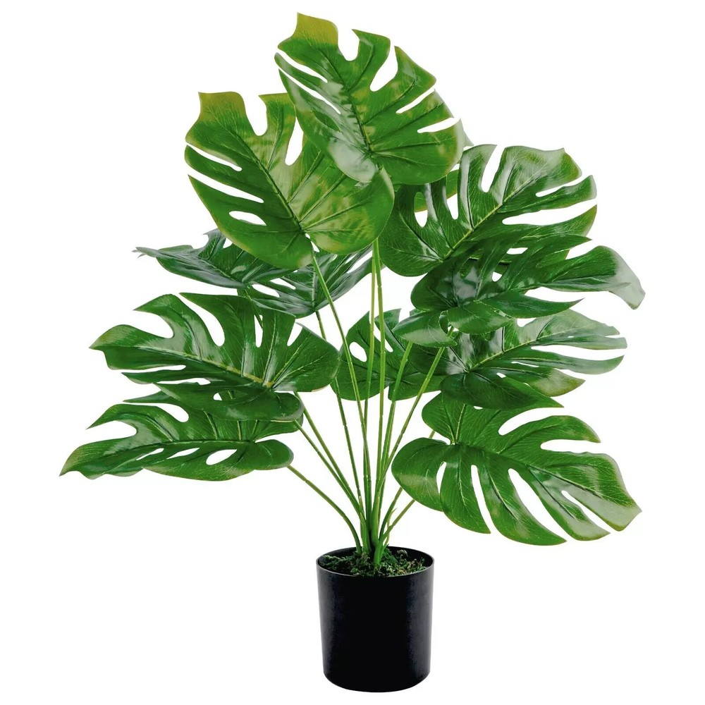 19-Inch Artificial Palm Tree in Pot for Indoor Outdoor Decor