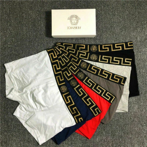 2024SSVeʀsace 1-4Pack Greca Pattern Men's Boxer Briefs.