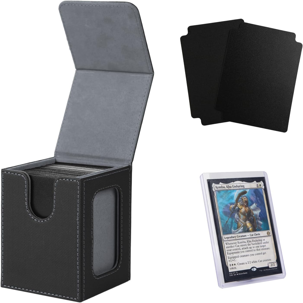 MTG Commander Deck Box Holds 100 Double Sleeved Cards with Display Slot and Patented Design