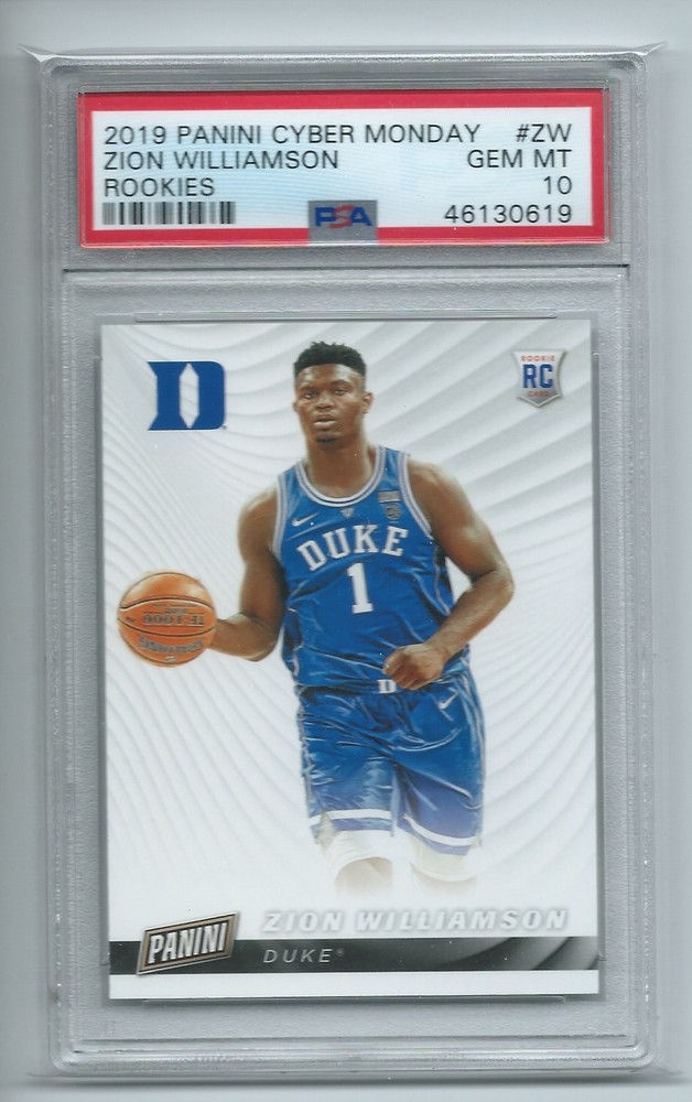 ZION WILLIAMSON 2019 PANINI CYBER MONDAY ROOKIE RC #ZW PSA 10 GEM MINT-image