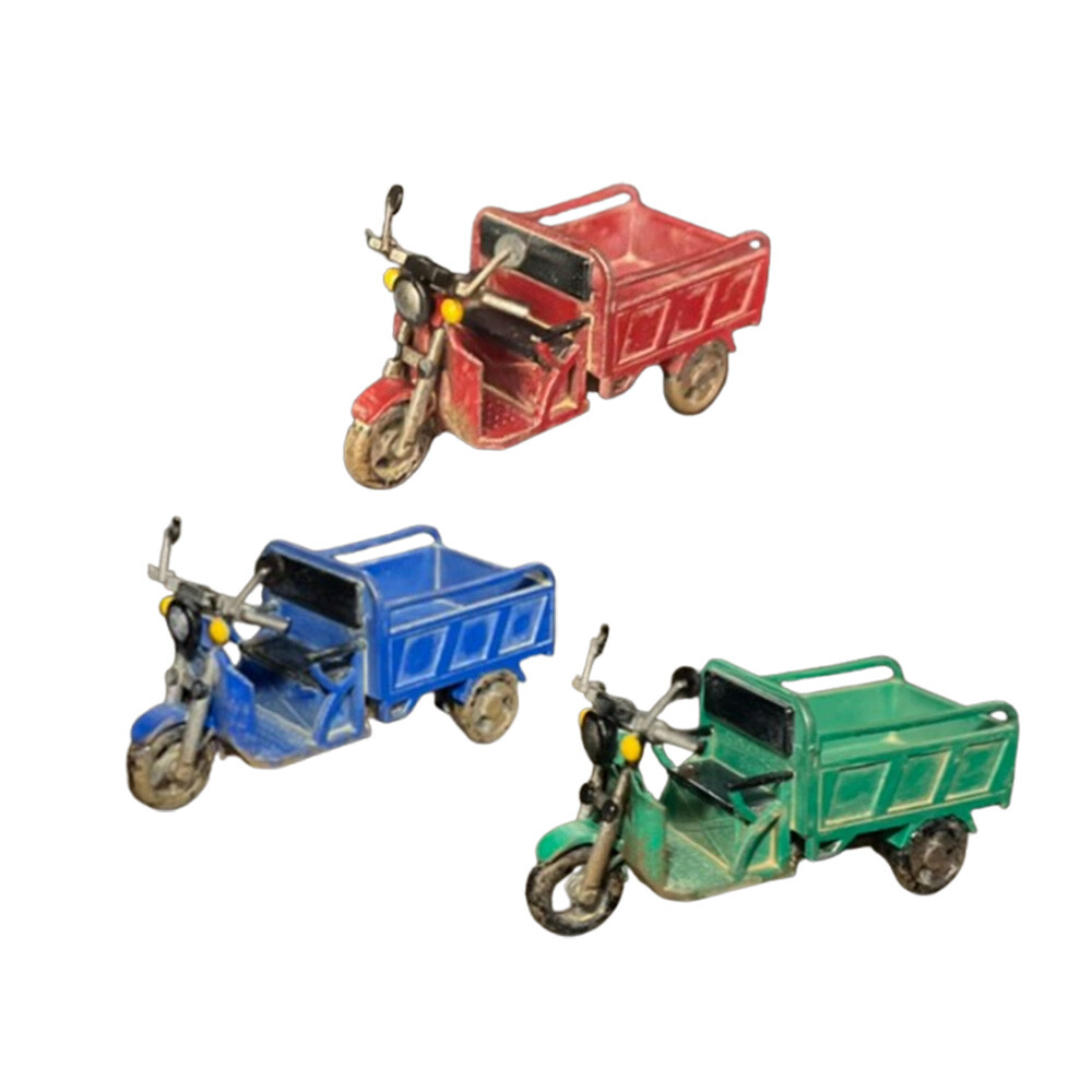 1/64 Diorama China Tricycle Car Alloy Model Scene Display Prop