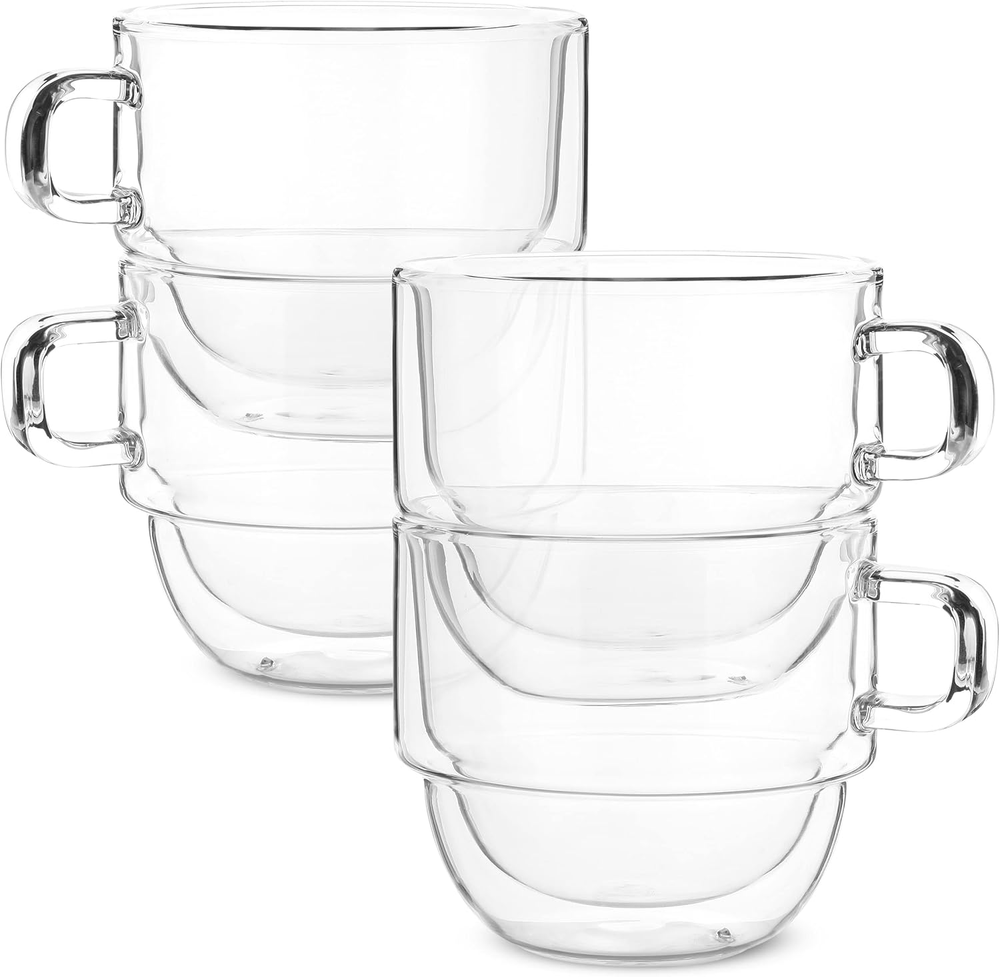 Btat- Stackable Insulated Coffee Mugs, 4 Pack 16 Oz(500 Ml), Ideal for Hot and C