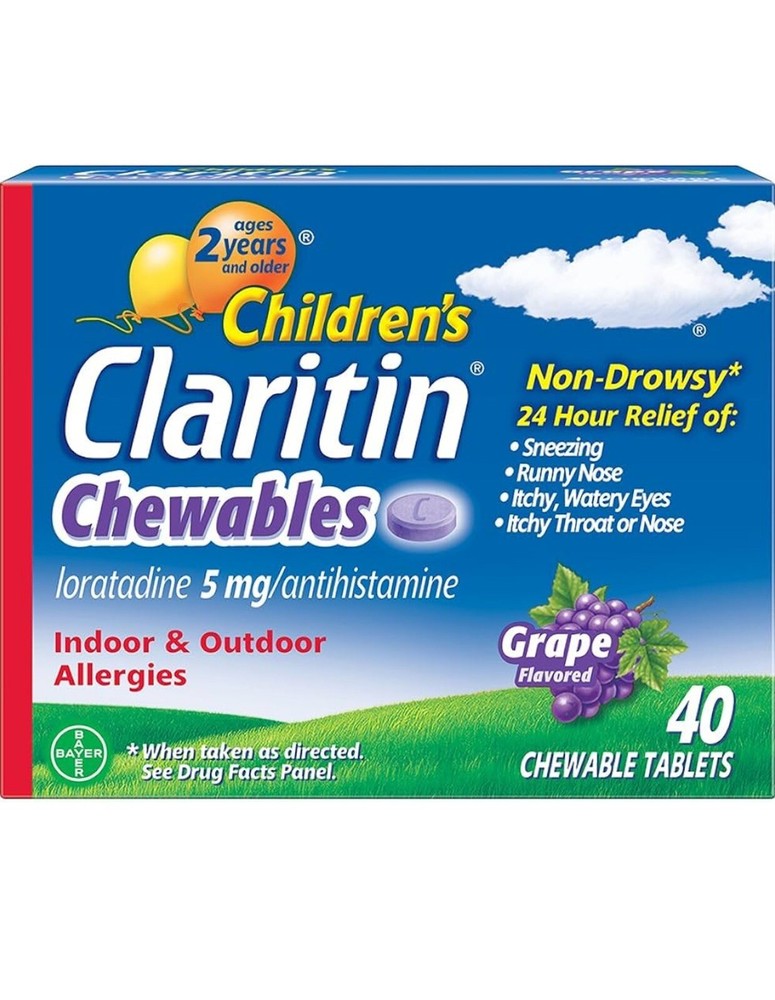 Claritin Children's Chewables 24 Hour Allergy Relief 40 Count