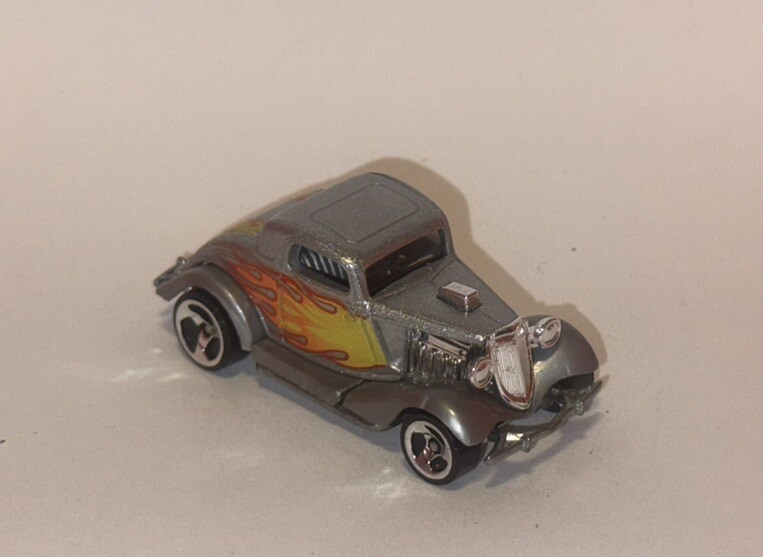 Hot Wheels 3-Window '34 Silver Edition with 3-Spoke Hub Wheels