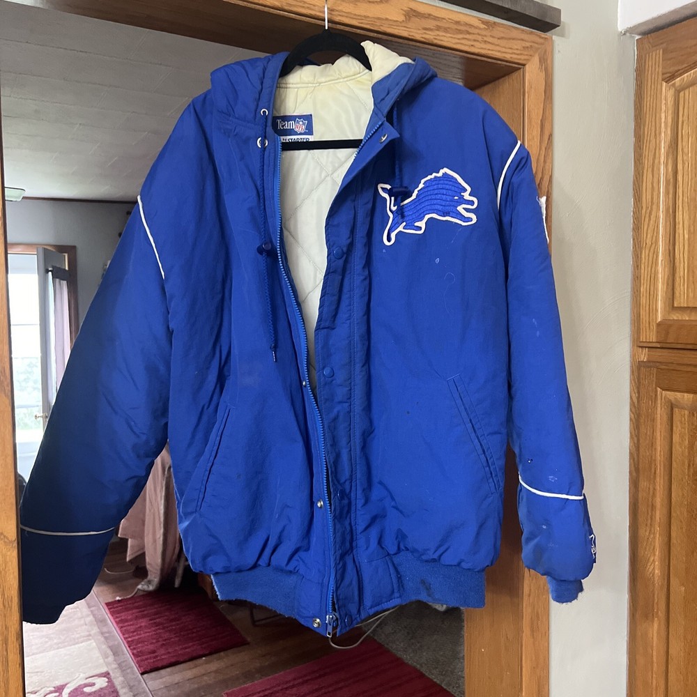 Rare Vintage 90's Starter NFL Detroit Lions  Puffer Jacket Unisex Large