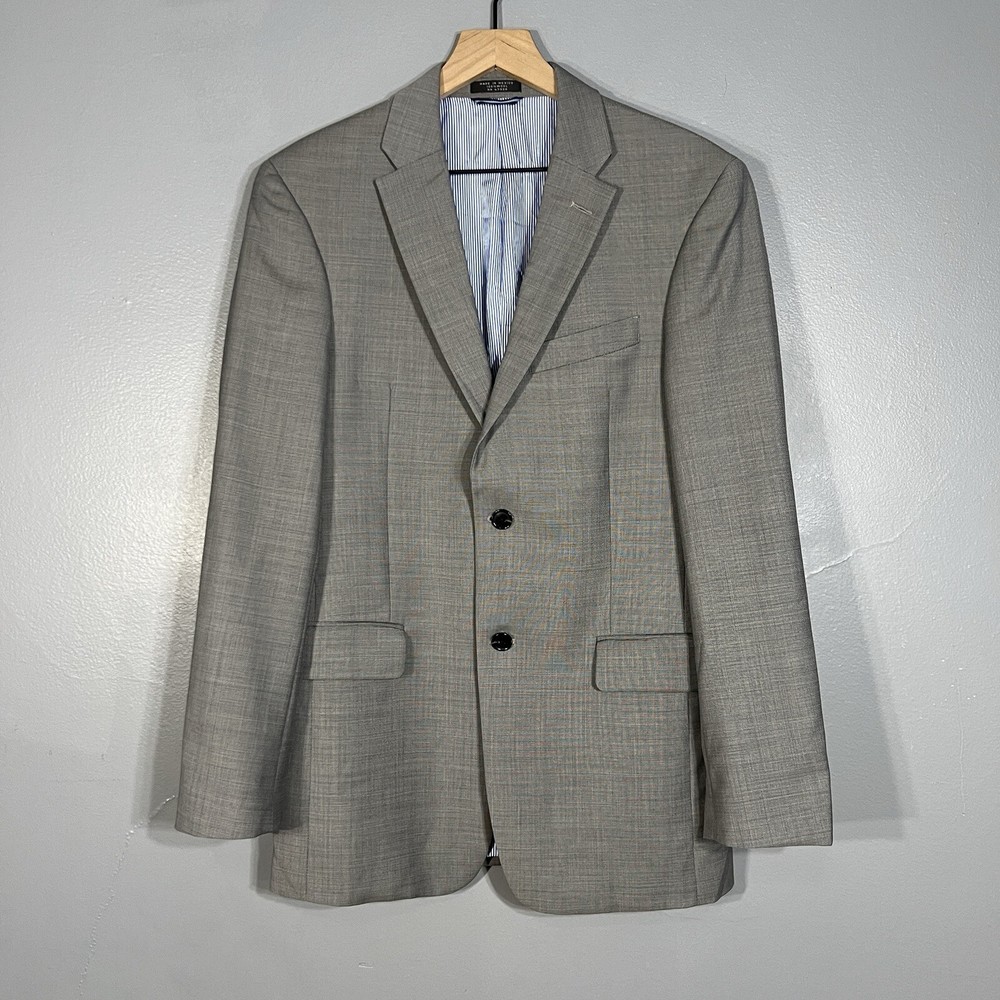 Tommy Hilfiger 100% Wool Silver Gray Blazer 38R Modern Fit Sport Coat