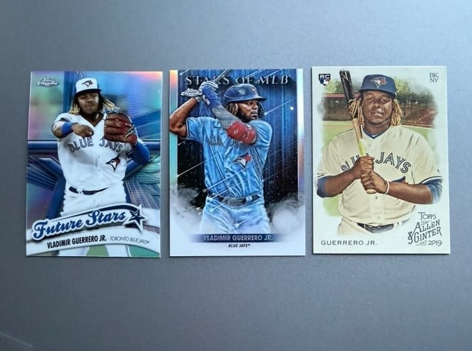 VLADIMIR GUERRERO JR 3 CARD LOT TORONTO BLUE JAYS ROOKIE & FUTURE STARS