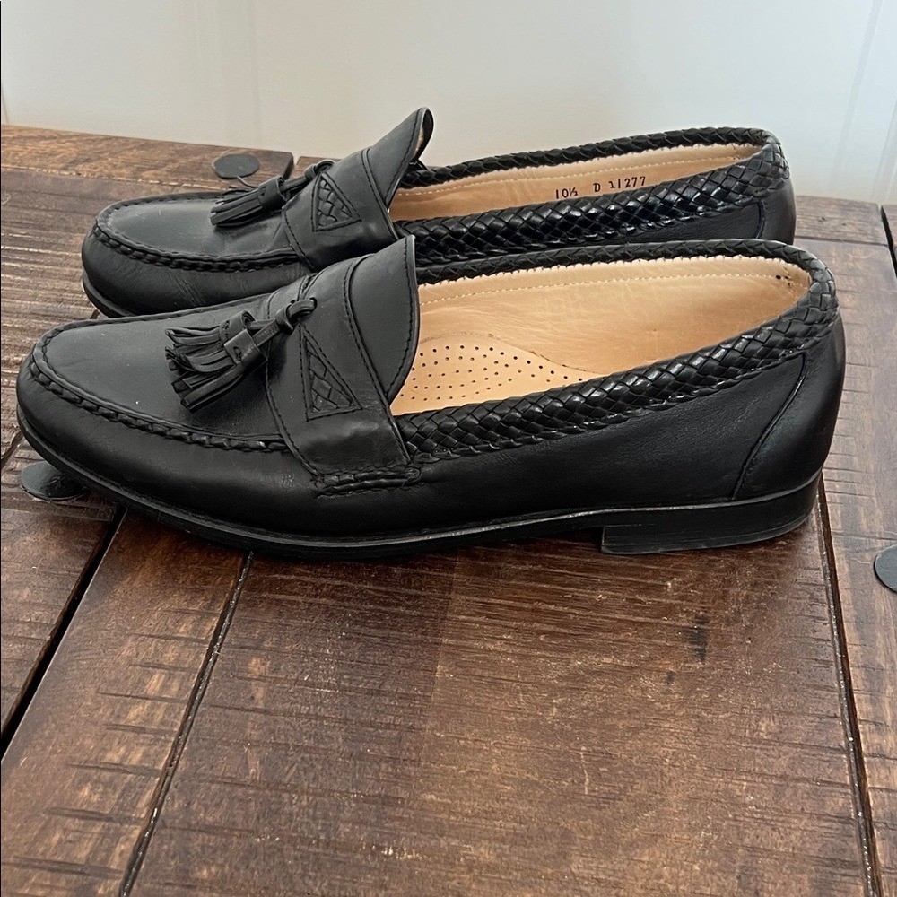 Allen Edmond Maxfield Tassel Loafers Dress Shoes Black Leather Men's 10.5