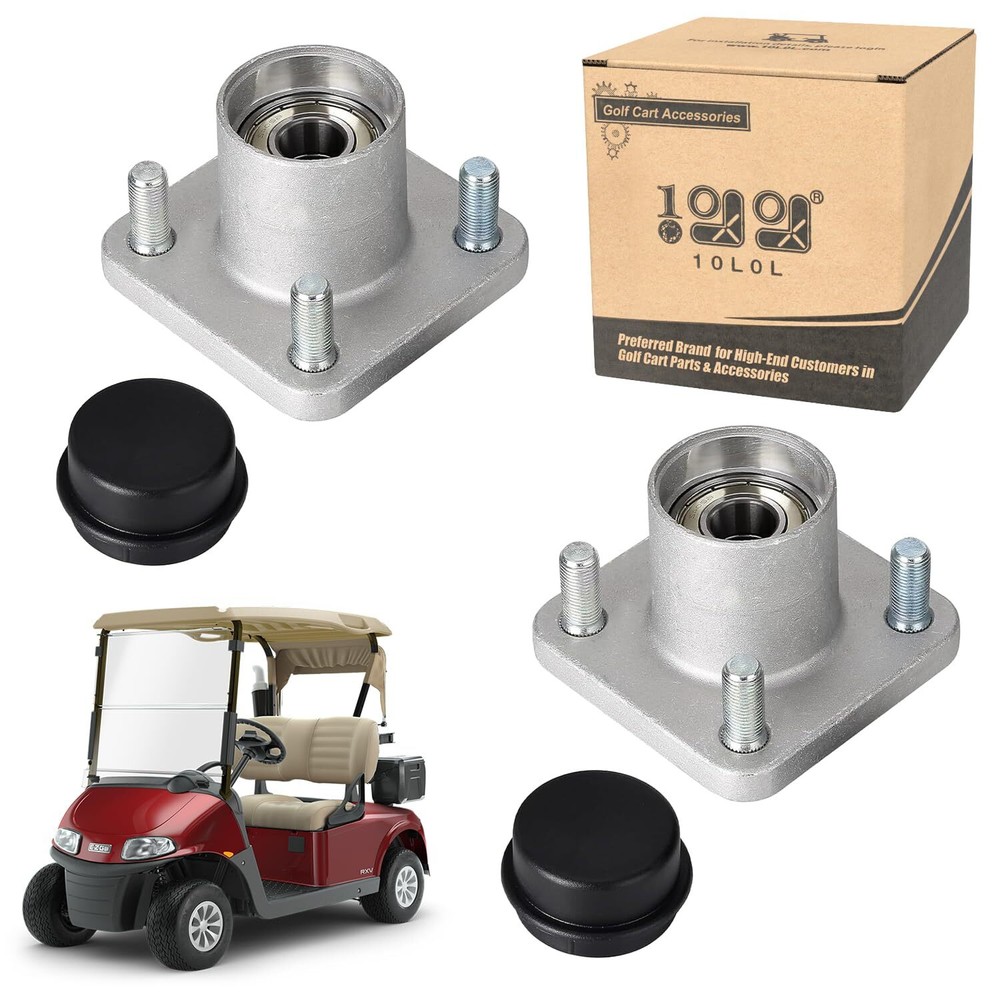EZGO RXV Golf Cart Wheel Hub Set of 2 Includes Bearings & Caps