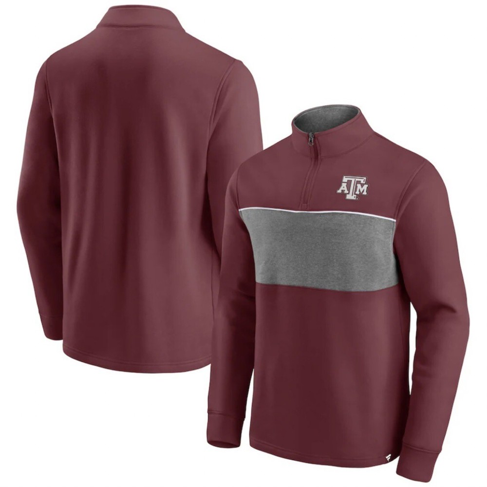 Fanatics NCAA Texas A&M Aggies Primary Logo Maroon 1/4 Zip Jacket Men’s Size L