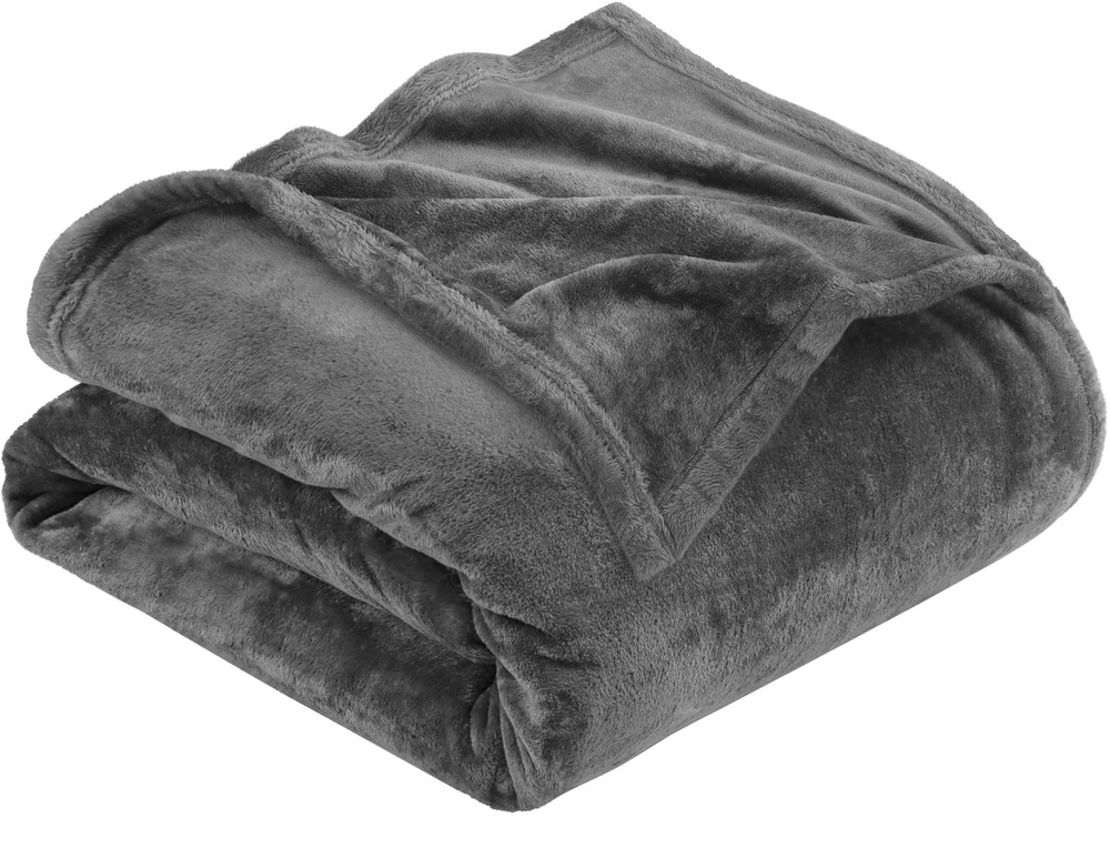 Utopia Bedding Queen Size Grey Fleece Blanket 300GSM Anti-Static Fuzzy Luxury