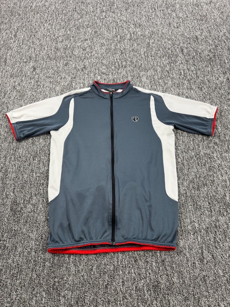 Pearl Izumi Cycling Jersey Men Large UltraSensor Gray Colorblock Full Zip Biking