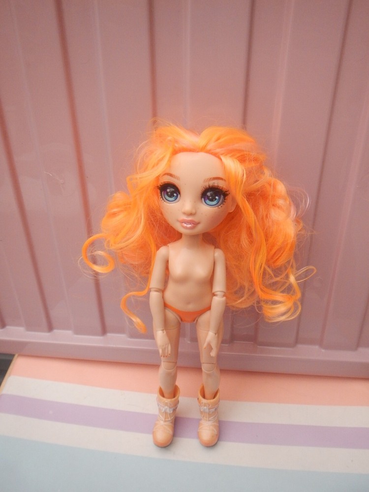 RAINBOW HIGH POPPY ROWEN ORANGE HAIR NAKED DOLL WITH BOOTS