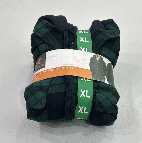 Cloudveil Mens Green Quilted Flannel Shirt Jacket Size XL