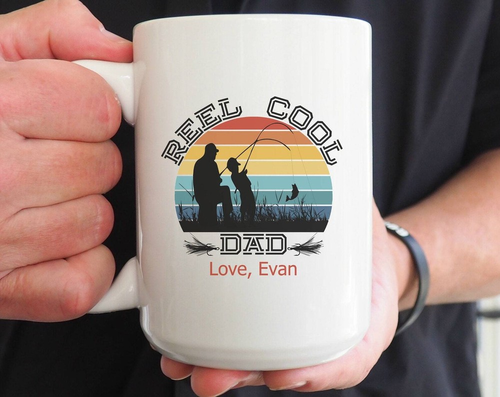 Reel Cool Dad Coffee Mug Personalized Mug Father's Day Gift Gift For Dad Gift
