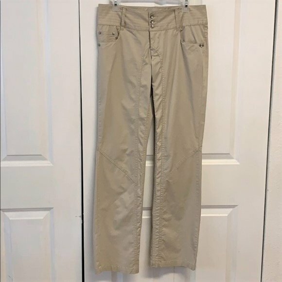 Samba Beige Low Rise Stretch Cotton Casual Pants Size 30