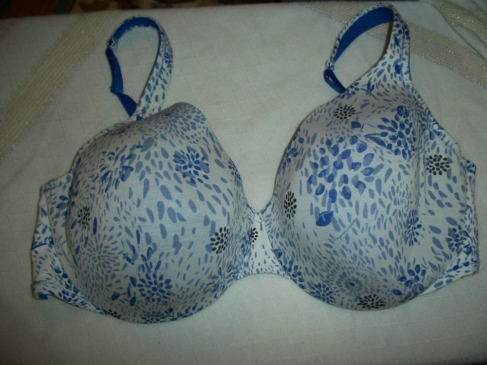 COMFORT CHOICE UNDERWIRE BRA SIZE 44DD STYLE 27-1322-0 BLUE FLORAL COLOR NWOT