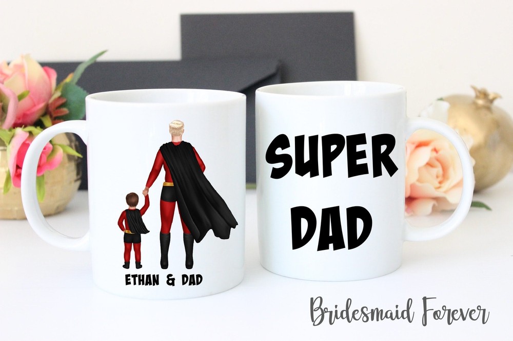 Fathers Day Gift Fathers Day Mug Super Dad Father Son Gift Gift For Dad Dads