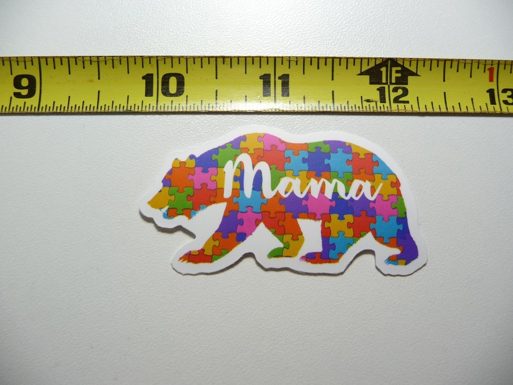 AUTISM SUPPORT DECAL STICKER MAMA BEAR PUZZLE PIECES AWARENESS