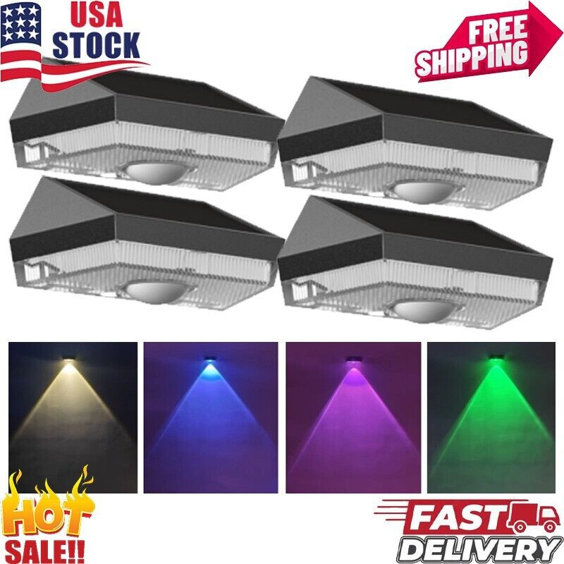 2-4PK LED Solar Power Fence Lights Deck Door Wall Stair Step Outdoor Garden Lamp