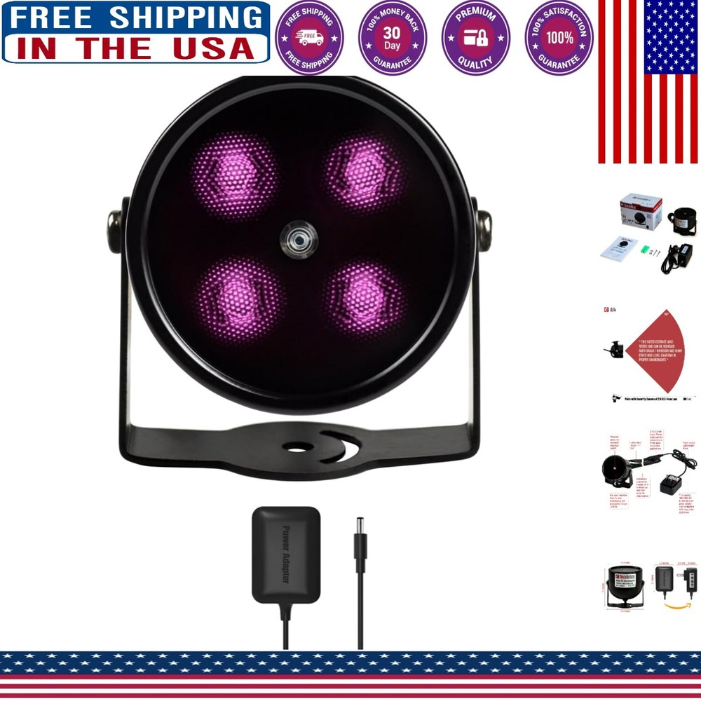Corded Electric Night Vision IR Illuminator for Enhanced Surveillance Camera Visibility  