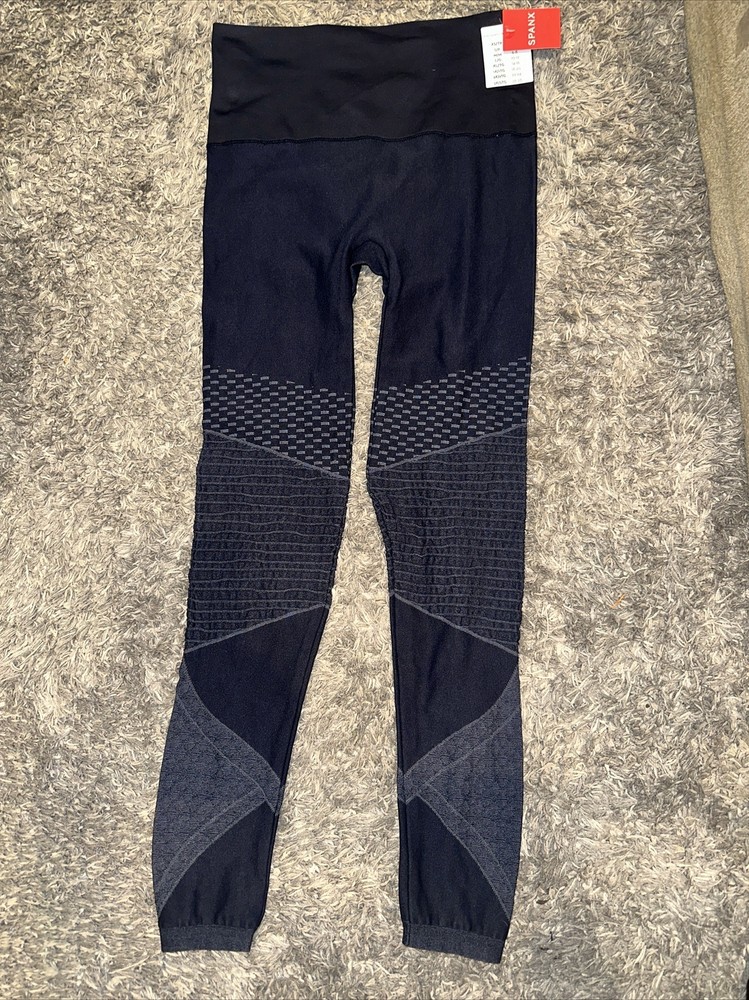 SPANX Look at Me Now Seamless Moto Leggings - Indigo Size Medium'