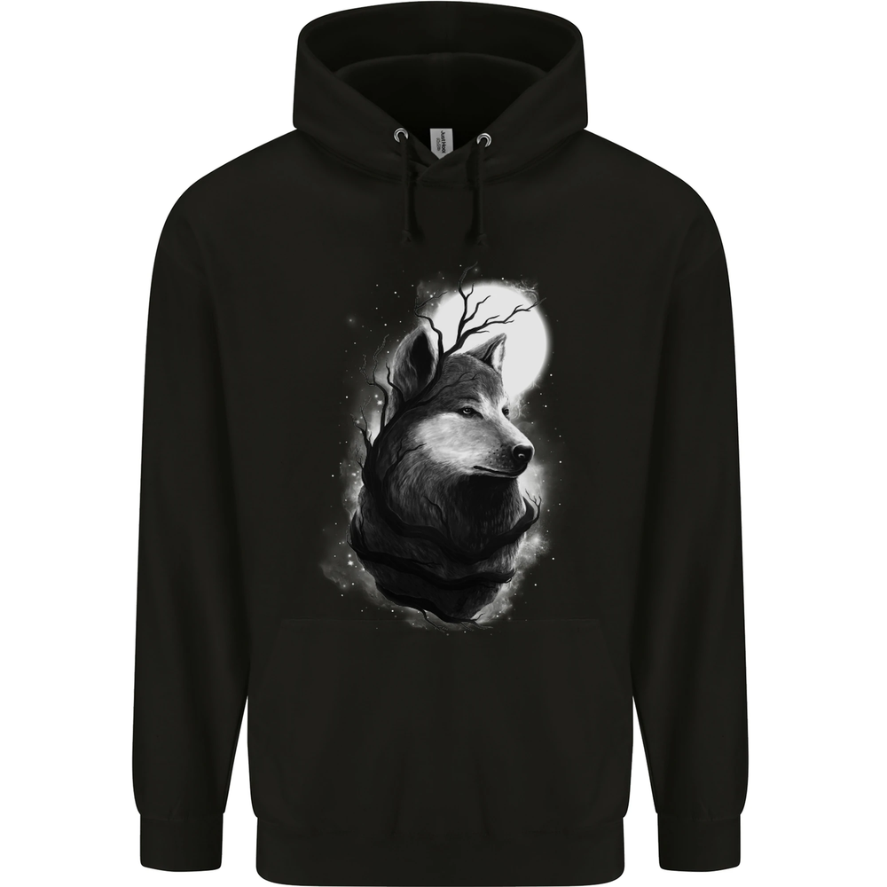 Full Moon Wolf Werewolves Wolves Mens 80% Cotton Hoodie