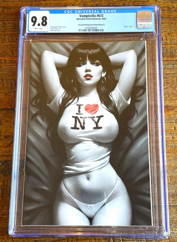 VAMPIRELLA #672 CGC 9.8 WILL JACK EXCLUSIVE COLOR SPLASH I LOVE NY VIRGIN VAR