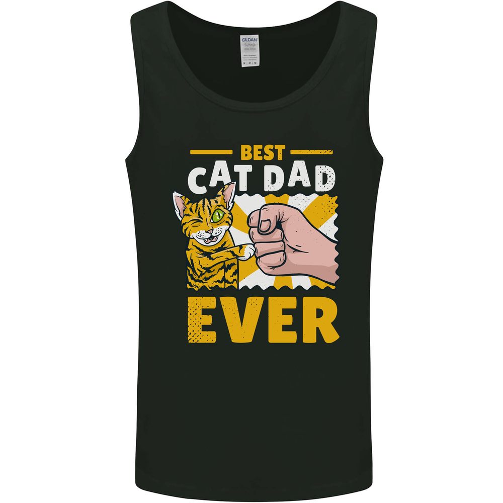 Best Cat Dad Ever Funny Fathers Day Mens Vest Tank Top