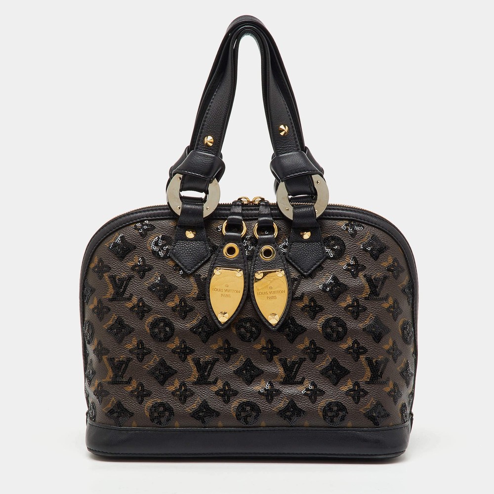 Louis Vuitton Limited Edition Black Monogram Sequins Eclipse Alma Bag
